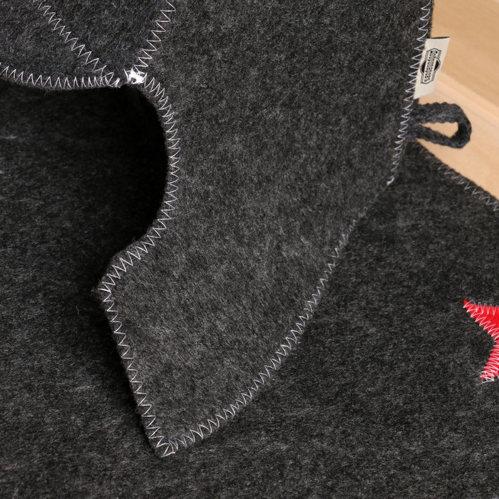 Набор для бани Набор для бани "Буденовец" серый: шапка, коврик, рукавица