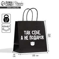 Пакет подарочный, упаковка, &laquo;Так себе, а не подарок&raquo;, 22 х 22 х 11 см