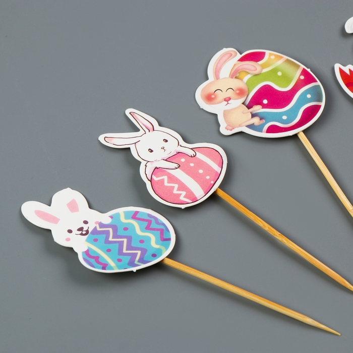 Шпажки &laquo;Пасхальные кролики&raquo;, набор 6 шт.