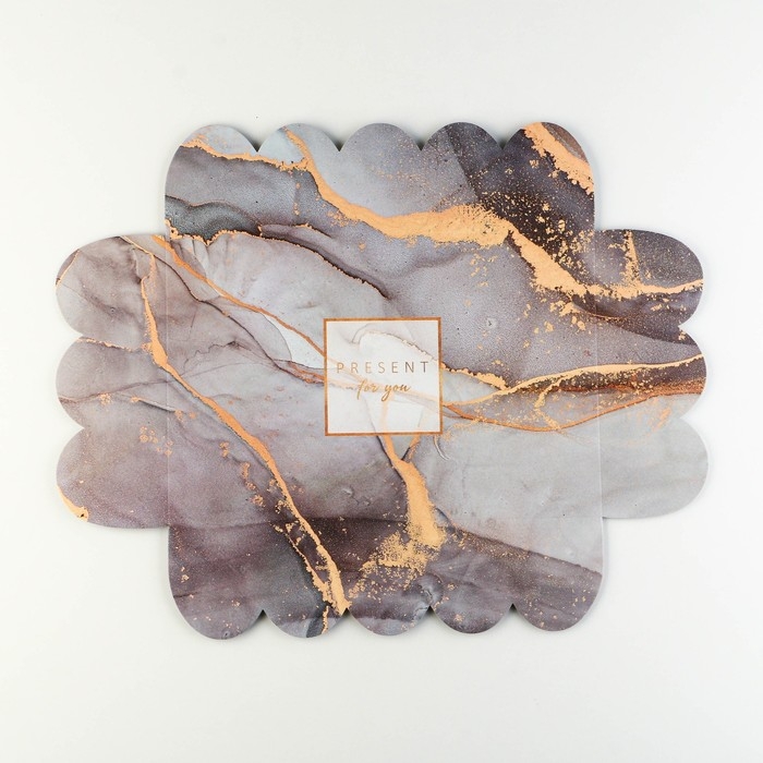 Коробка для печенья, кондитерская упаковка с PVC крышкой, &laquo;Мрамор&raquo;, 20 х 30 х 8 см