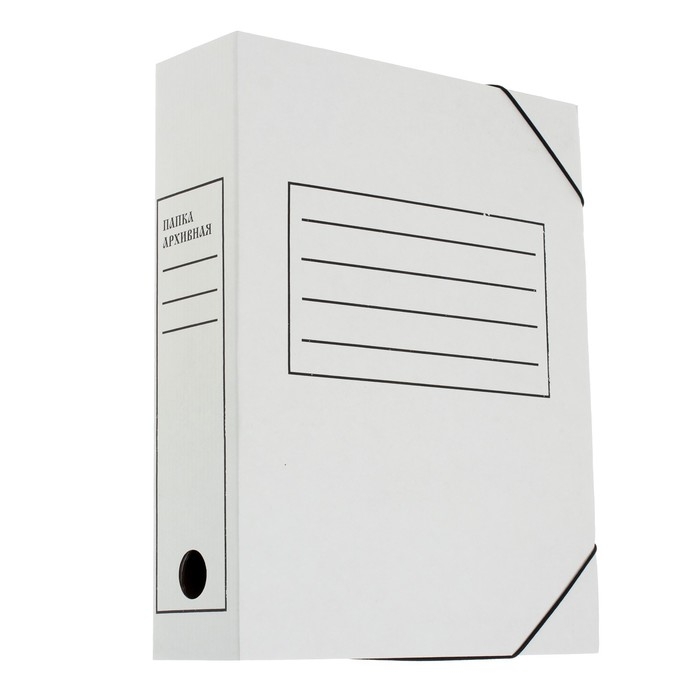 Папка архивная на резинках Calligrata, микрогофрокартон, 75 мм, белый, до 700 л Папка архивная на резинках Calligrata, микрогофрокартон, 75 мм, белый, до 700 л