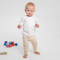 Лонгслив детский MINAKU: Basic Line BABY, цвет белый/бежевый, рост 74-80