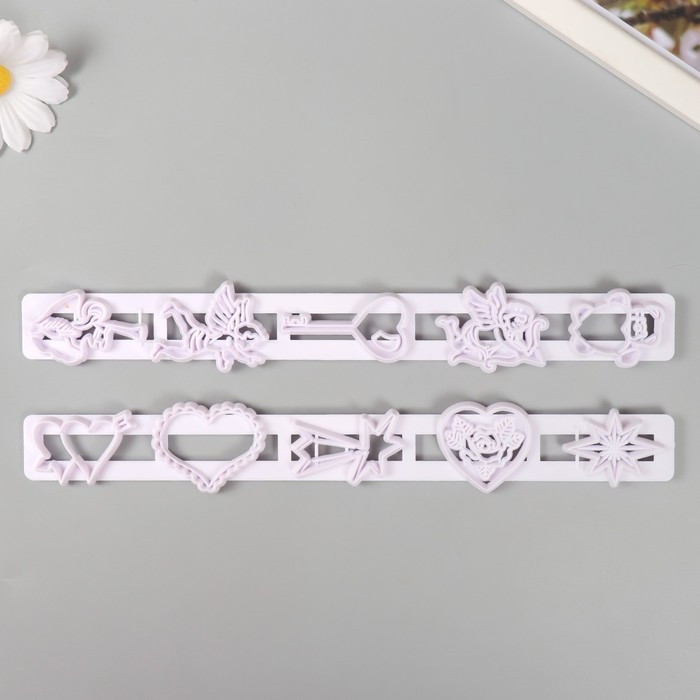 Каттеры для полимерной глины Каттеры для полимерной глины "Сердечность" набор 2 шт 2,5х24,8х0,7 см