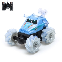 Машина-перевёртыш радиоуправляемая &laquo;Трюкач&raquo;, работает от батареек, свет, цвет синий