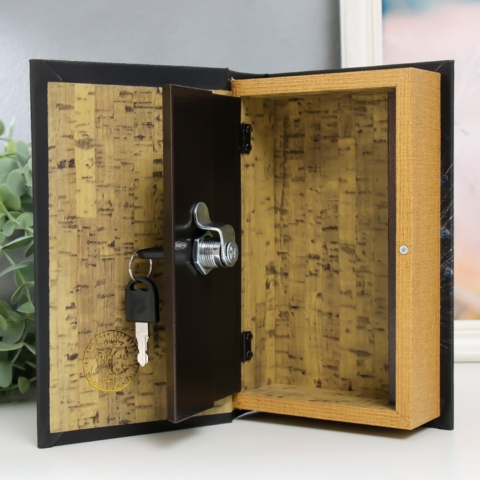 Сейф-книга дерево кожзам Сейф-книга дерево кожзам "Павлин" 21х13х5 см