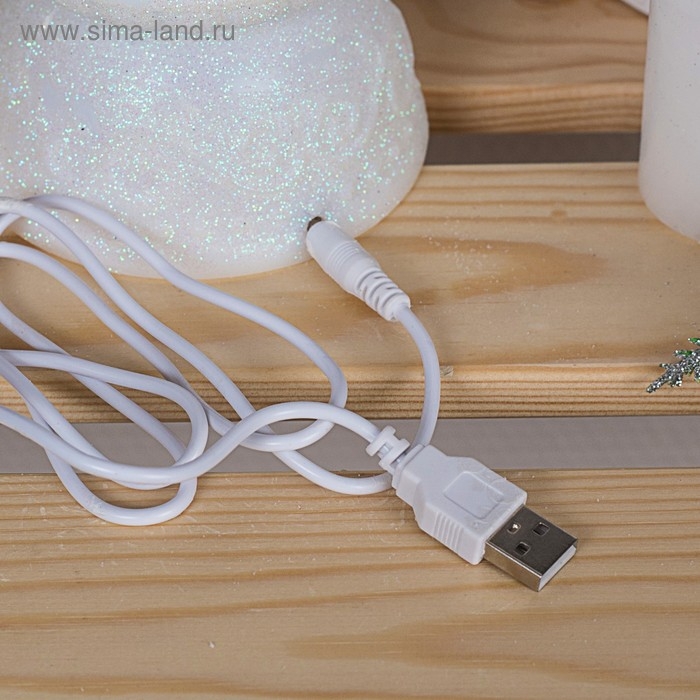 Светодиодная фигура &laquo;Свеча с Дедом Морозом&raquo; 10 &times; 26 &times; 10 см, пластик, блёстки, батарейки ААх3 (не в комплекте), свечение RGB