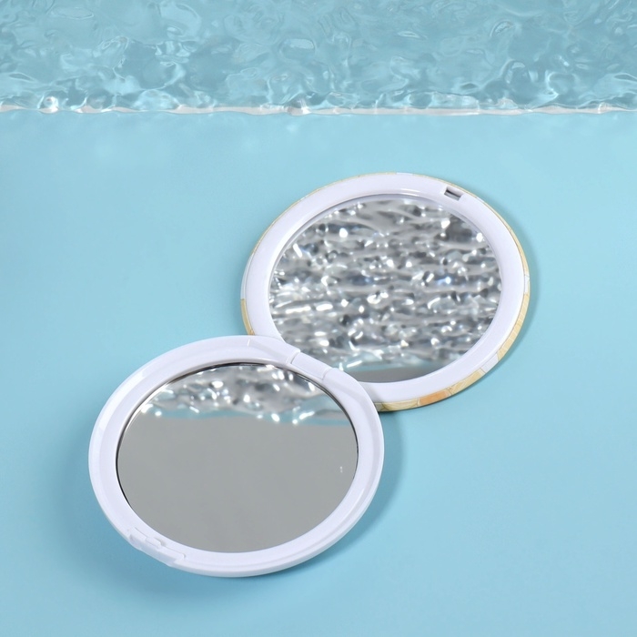 Зеркало складное &laquo;Нежность&raquo;, d = 7,5 см, цвет жёлтый