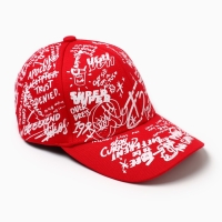 Кепка мужская MINAKU с надписями, цвет красный, р-р 58 Кепка мужская MINAKU с надписями, цвет красный, р-р 58