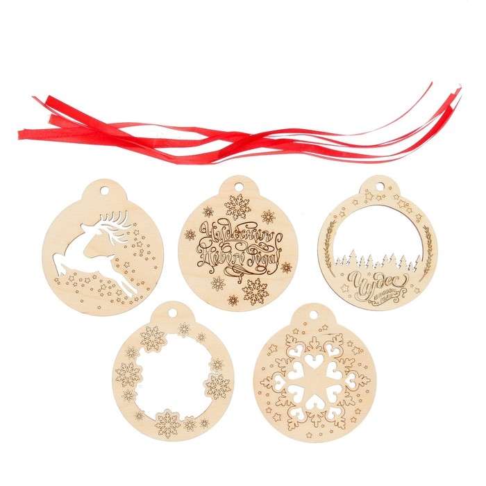 Набор для творчества &laquo;Роспись по дереву&raquo; 5 шт., с ленточкой