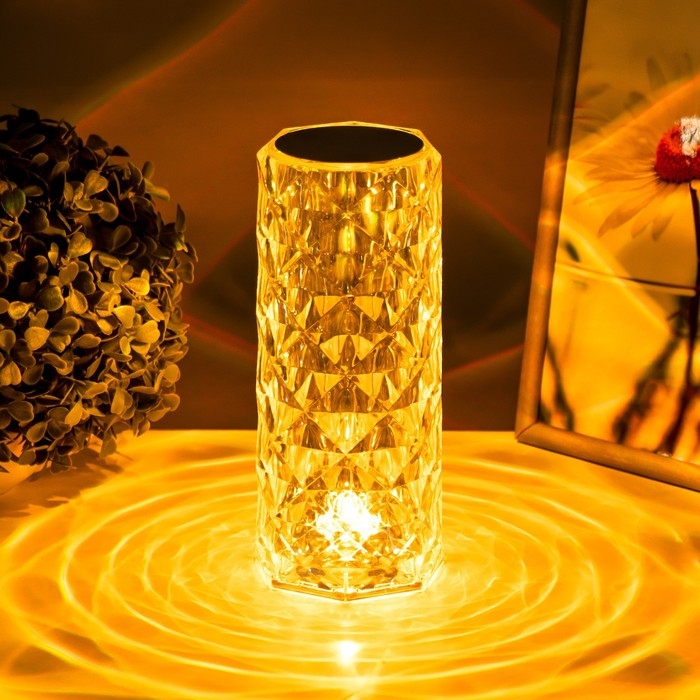 Настольная лампа с ПДУ "Призма" LED RGB АКБ 9,5х9х21,5 см RISALUX