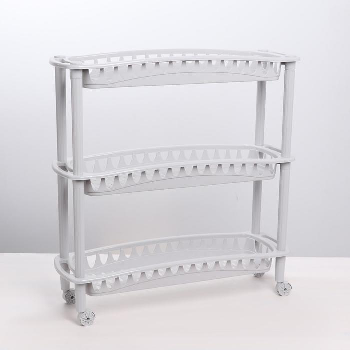 Этажерка напольная узкая 3-х секционная Бытпласт &laquo;Джулия&raquo;, на колёсиках, цвет МИКС