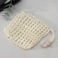 Мочалка-мешочек для вкладывания мыла Доляна, 10×10 см, бежевая Мочалка-мешочек для вкладывания мыла Доляна, 10×10 см, бежевая