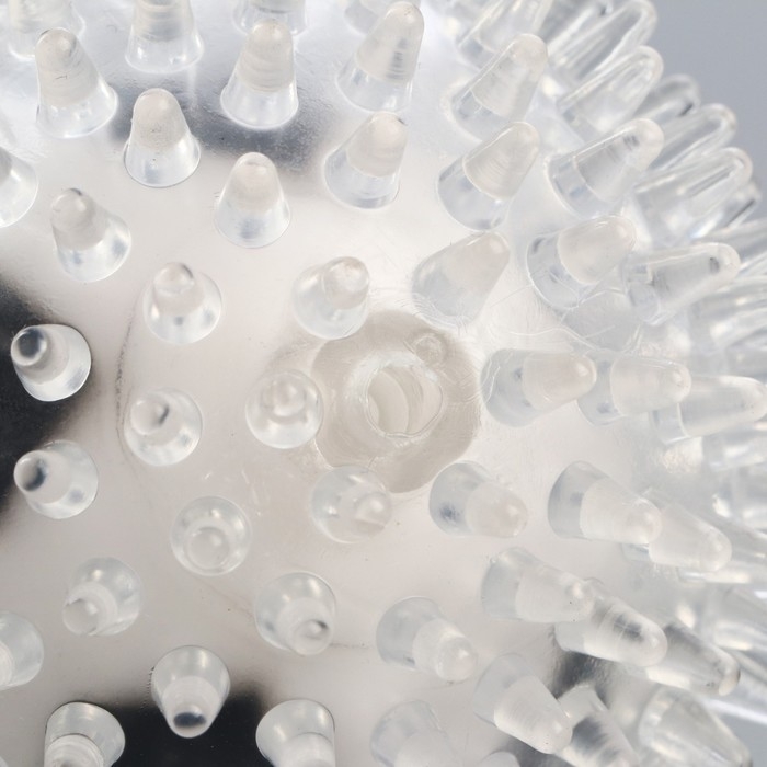 Игрушка для собак "Мяч футбол 2 в 1", TPR+винил, 9,5 см, прозрачная/чёрная/белая