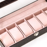 Шкатулка кожзам под часы 6 отделений "Шоколад" 9х31х10 см Шкатулка кожзам под часы 6 отделений "Шоколад" 9х31х10 см