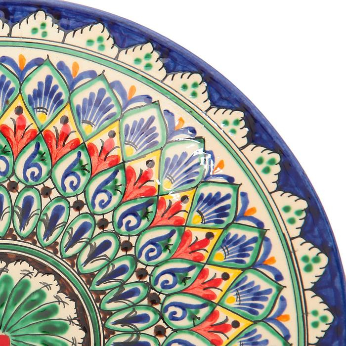 Тарелка Риштанская Керамика Тарелка Риштанская Керамика "Узоры", 27 см, синий