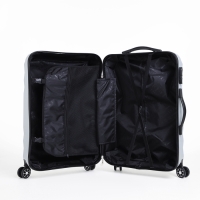 Чемодан средний 60 л (M), &laquo;Фабрика КАРТЕКС&raquo;, отдел на молнии, кодовый замок, 4 колеса, цвет серый