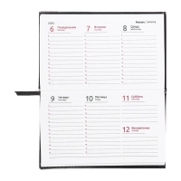 Планинг карманный датированный 2025, 155 х 95мм 64 листа, deVENTE.Matrix, твердая обложка кожзам с поролоном, тиснение, блок 70, черный