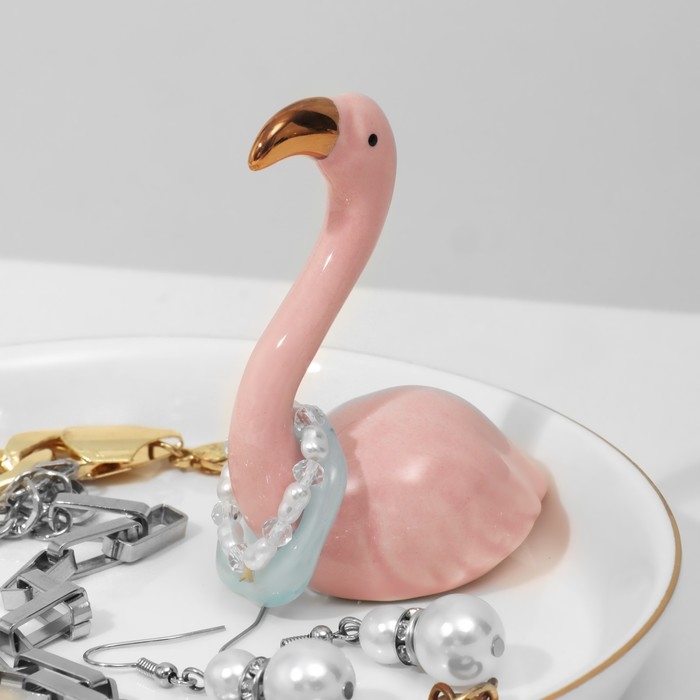 Подставка универсальная керамика &laquo;Фламинго&raquo; 14&times;7,5, цвет бело-розовый