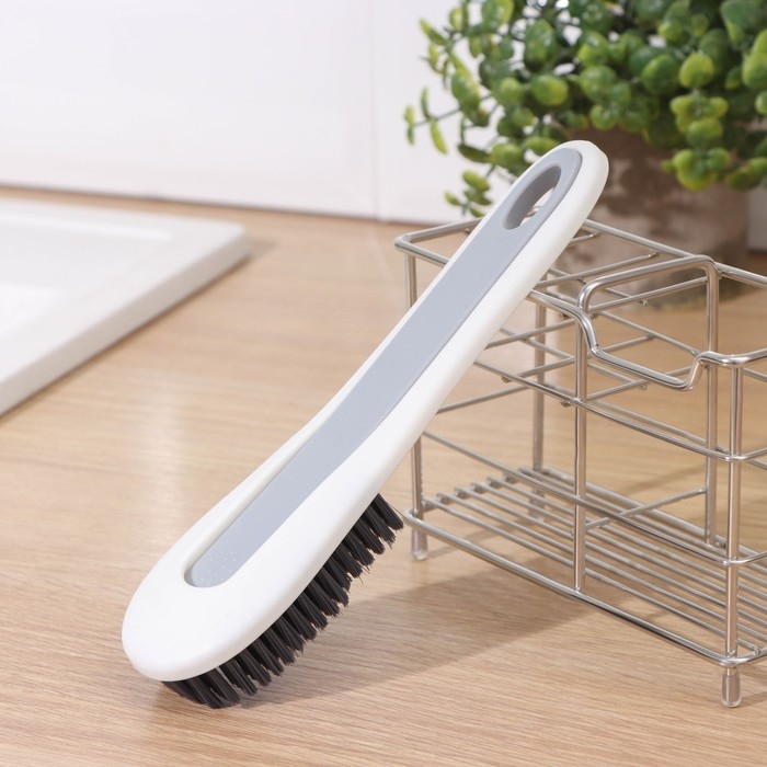 Щетка с ручкой Доляна, с дополнительной щёткой для узких мест, 19,6&times;5&times;3 см, щетина 1,6 см