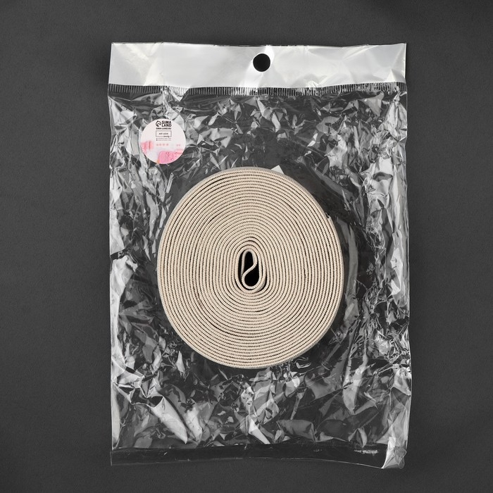 Резинка тканая, мягкая, 40 мм, 4,5 &plusmn; 1 м, цвет чёрный/бежевый