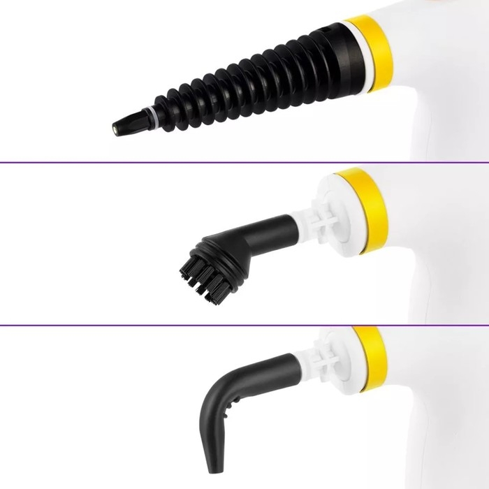 Пароочиститель Kitfort KT-9194-1, 1050 Вт, 0.35 л, 30 г/мин, нагрев 3 мин, бело-жёлтый