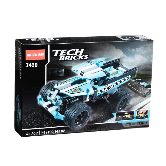 Конструктор с инерционным механизмом «Трюковый джип», 142 детали Конструктор с инерционным механизмом «Трюковый джип», 142 детали