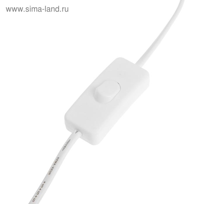 Патрон на гибкой ножке под лампу E27, 20 см, с выкл., белый, 220В