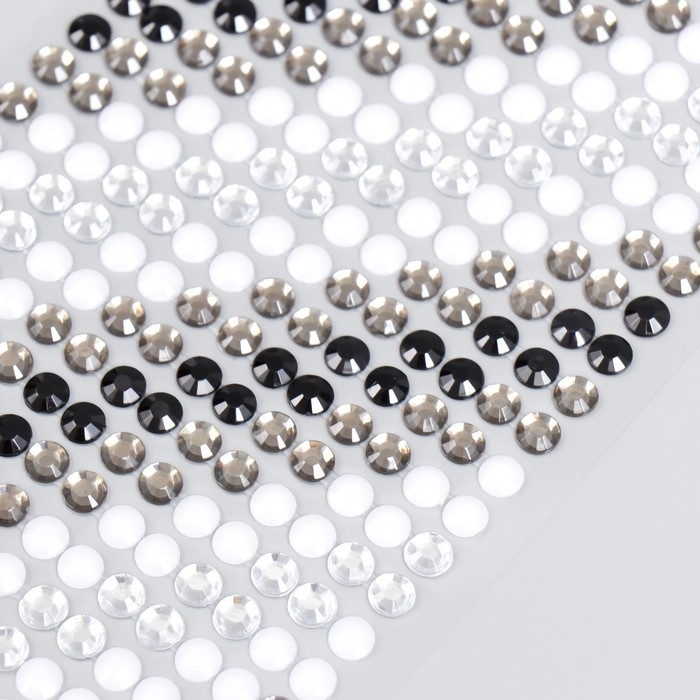 Наклейка пластик стразы Наклейка пластик стразы "Градиент чёрно-белый" 30х10,5 см