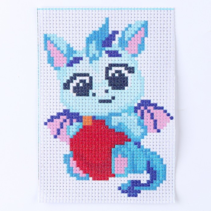 Вышивка крестиком на новый год &laquo;Дракоша с шариком&raquo;, 14 х 10 см, новогодний набор для творчества