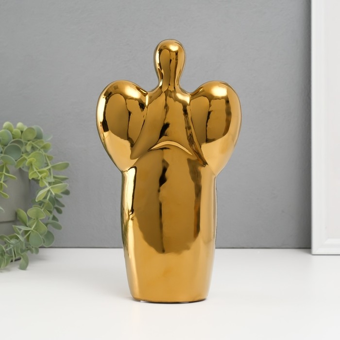 Подсвечник керамика на 1 свечу Подсвечник керамика на 1 свечу "Ангел" d=3,5 см золото 14х9,5х25 см