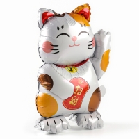 Шар фольгированный 25" &laquo;Японский котик&raquo;, на подставке, под воздух