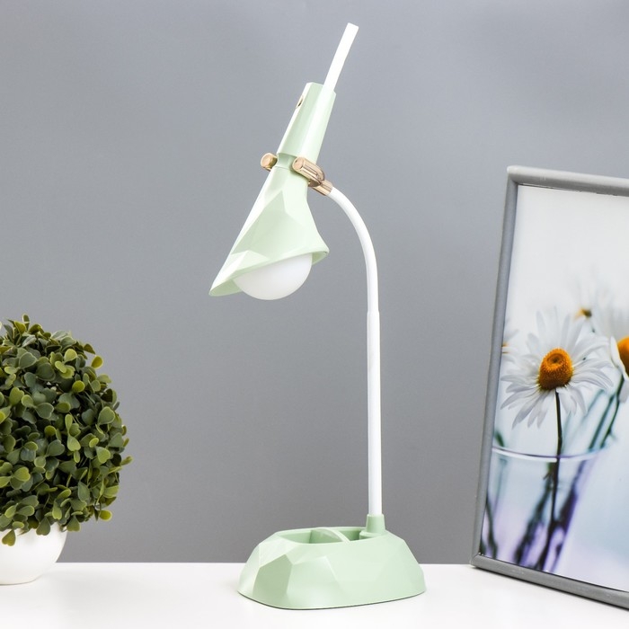 Настольная лампа Настольная лампа "Делсер" LED 3Вт USB АКБ зелёный 14х13х39 см RISALUX