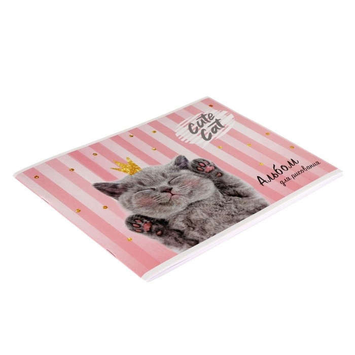 Альбом для рисования А4, 40 листов на скрепке CАt lАdy, обложка мелованный картон, блок 100 г/м&sup2;