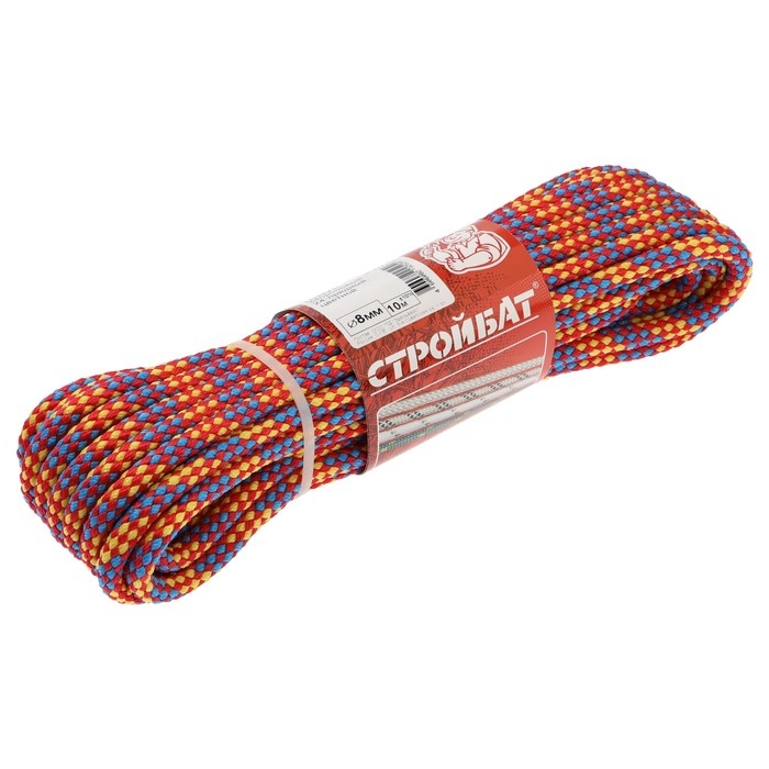 Шнур капрон.24-х прядный 8,0 мм цветной 10 м Шнур капрон.24-х прядный 8,0 мм цветной 10 м