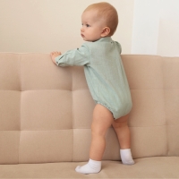 Боди-рубашка для мальчика MINAKU, цвет серо-зеленый, размер 68-74 см