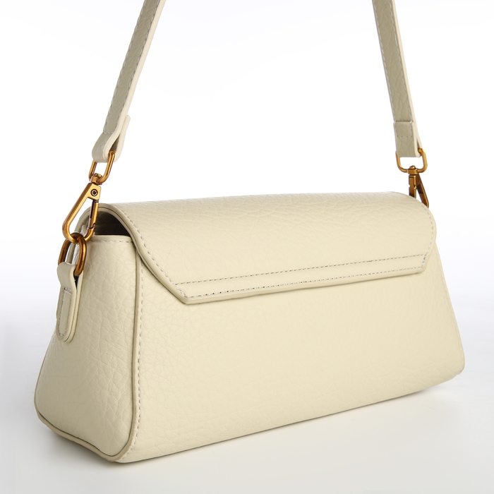 Сумка женская мессенджер на клапане TEXTURA, средний размер, цвет молочный Сумка женская мессенджер на клапане TEXTURA, средний размер, цвет молочный