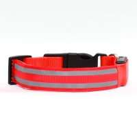 Ошейник с подсветкой Двойная полоса размер S, ОШ 35-43 х 2,5 см, 3 режима свечения красный 977224 Ошейник с подсветкой Двойная полоса размер S, ОШ 35-43 х 2,5 см, 3 режима свечения красный 977224