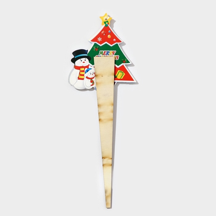 Топпер декоративный "Ёлка и снеговики" 8,8х25 см