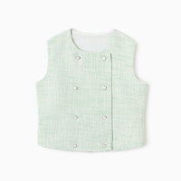 Новый год. Жилетка для девочки, MINAKU :Party Dress, цвет зеленый, рост 134 см