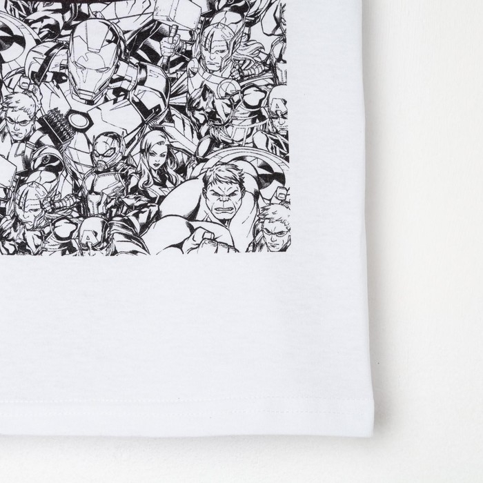 Футболка детская Мстители, рост 110-116, белый