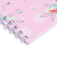 Блокнот А5, 40 листов в клетку на гребне "Единорог", обложка мелованный картон, блок офсет