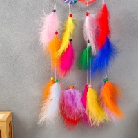 Ловец снов "Сплетённые сердца" яркие перья 55 см Ловец снов "Сплетённые сердца" яркие перья 55 см