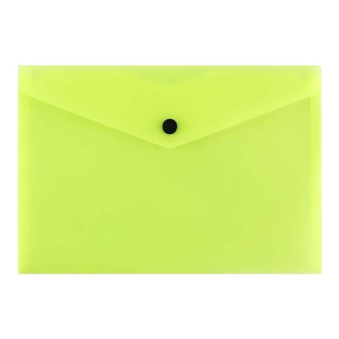 Набор папок-конвертов на кнопке 4 штуки, А5, 150 мкм, Calligrata Neon, полупрозрачные, неоновый микс