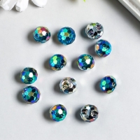 Пуговицы пластик для творчества 1 прокол "Шарик голография. Сине-зел" набор 12 шт d=1,2 см 785543 Пуговицы пластик для творчества 1 прокол "Шарик голография. Сине-зел" набор 12 шт d=1,2 см 785543