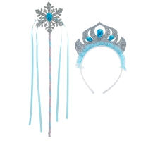 Карнавальный набор &laquo;Снежинка&raquo;, 2 предмета: ободок, жезл