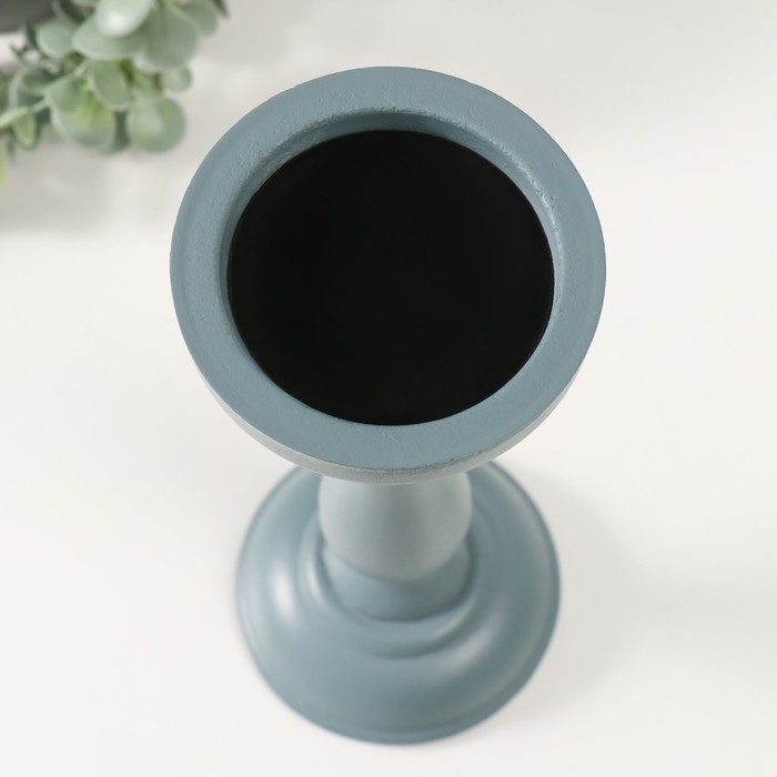 Подсвечник дерево на 1 свечу Подсвечник дерево на 1 свечу "Талия" серо-сиреневый 10х10х27 см