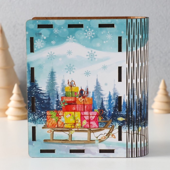 Новогодняя копилка-шкатулка Новогодняя копилка-шкатулка "Богатства" 14х12х5 см