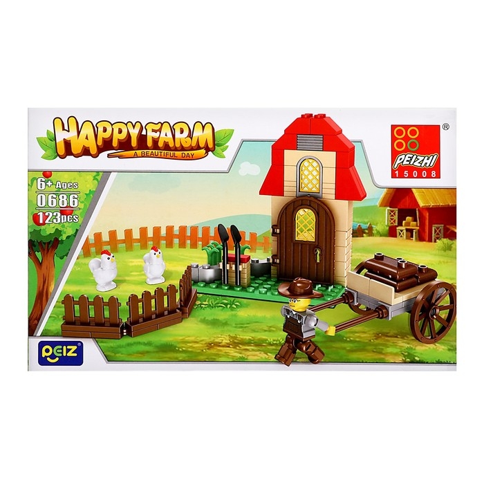 Конструктор Ферма &laquo;Куриный загон&raquo;, 123 детали
