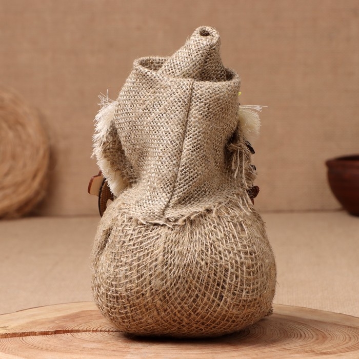 Оберег-домовой "Васек на мешковине, с самоваром и подковой",МИКС  25х20х17 см