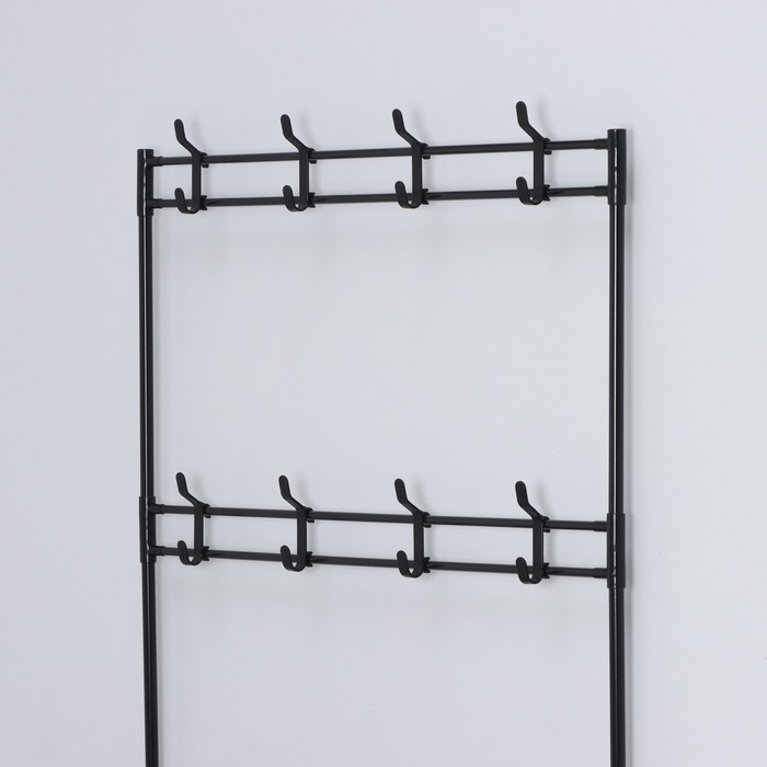 Вешалка - стойка напольная для одежды LaDо́m, с полками для хранения, 5 ярусов, 80&times;26&times;165 см, цвет чёрный